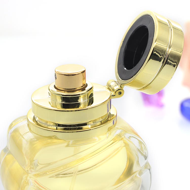 30ml 新款設計配套香水瓶 瓶身扁圓形香水瓶配連體翻蓋