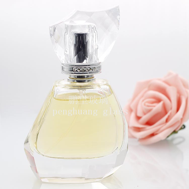 50ml 晶質料拋光高檔香水瓶 多切面 配亞克力蓋子水晶蓋子