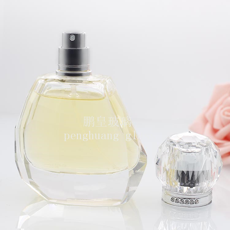 50ml 晶質料拋光高檔香水瓶 多切面 配亞克力蓋子水晶蓋子