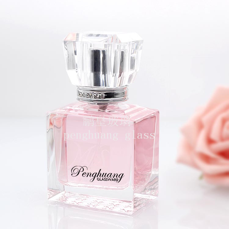 30ml方形新款女士香水瓶配蝴蝶結(jié)亞克力蓋子