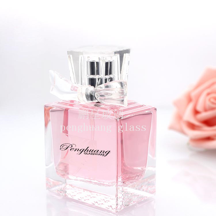 30ml方形新款女士香水瓶配蝴蝶結(jié)亞克力蓋子