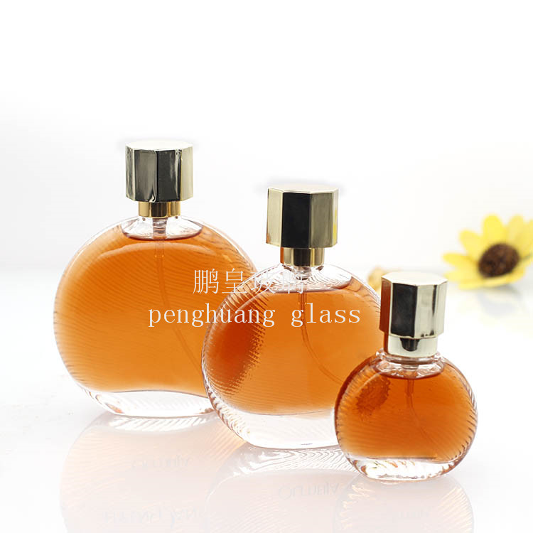10ml 30ml 50ml新款系列 圓扁型香水瓶配套電鍍蓋子