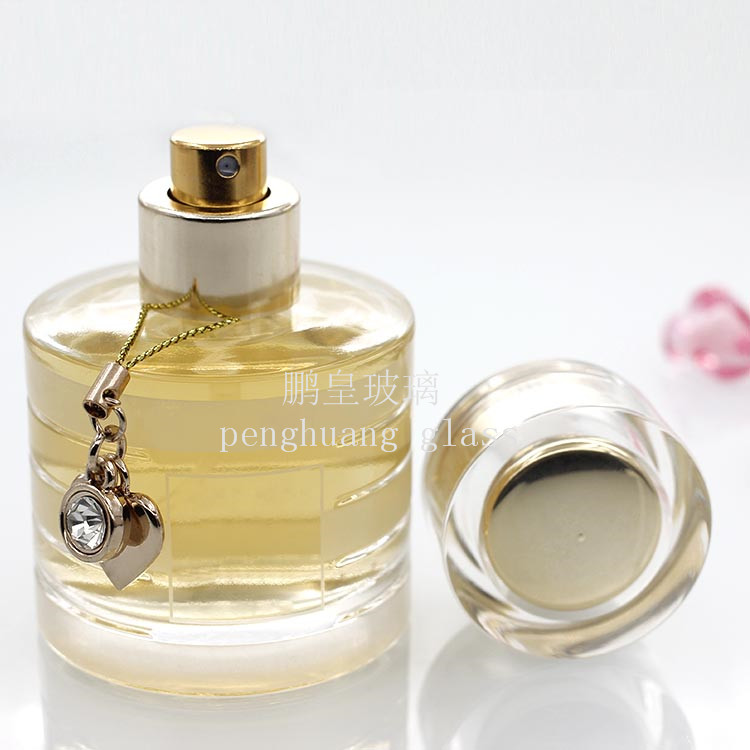 50ml圓柱形隔條香水瓶配亞克力蓋子