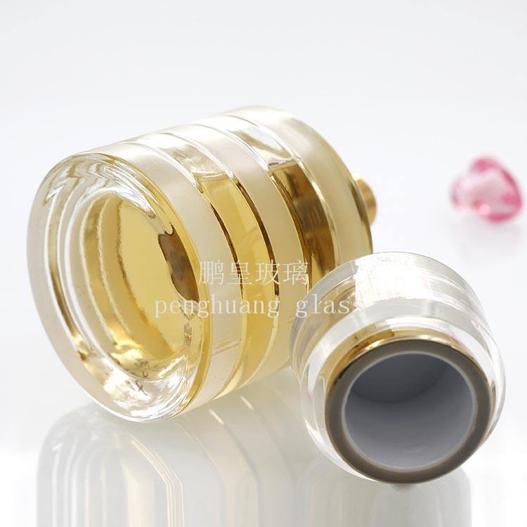 50ml圓柱形隔條香水瓶配亞克力蓋子