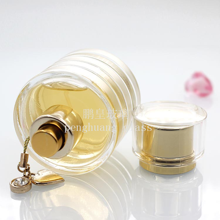 50ml圓柱形隔條香水瓶配亞克力蓋子