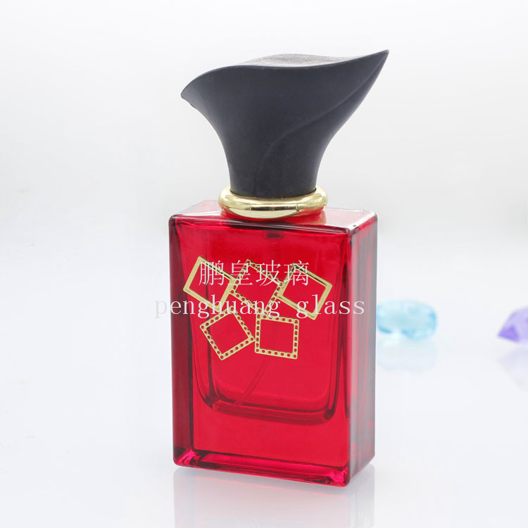 50ml經典方形香水瓶噴漆燙金工藝