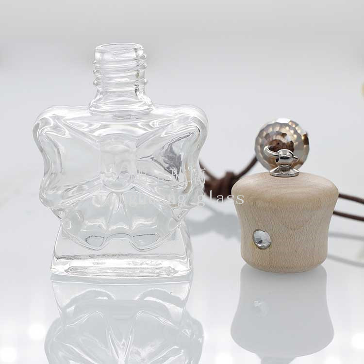 10ml蝴蝶結汽車掛飾瓶配水晶珠子楓木蓋子