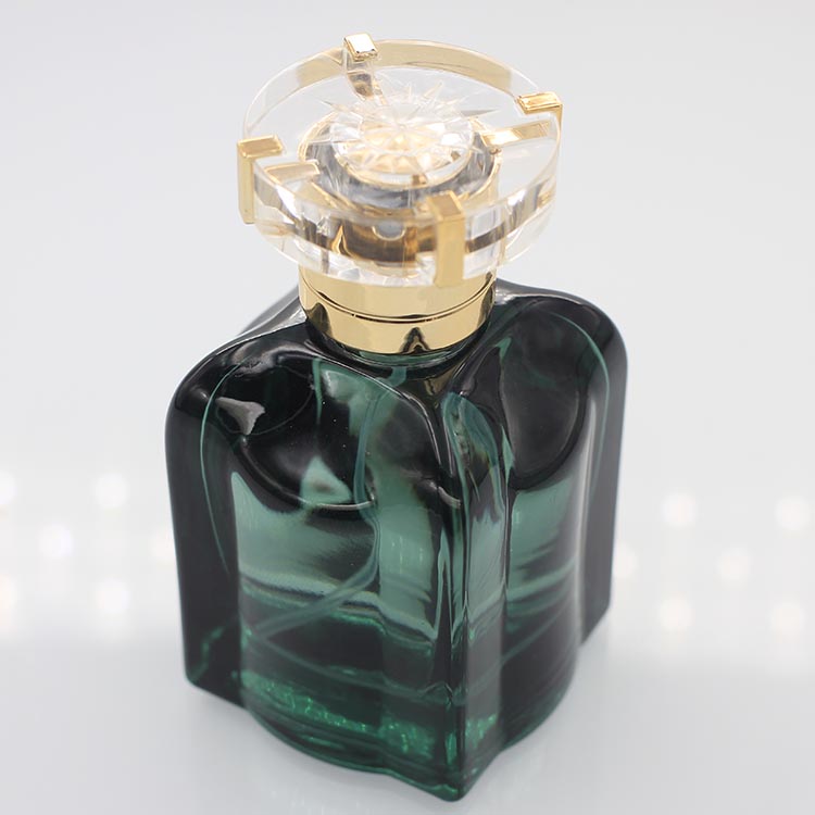 50ml 新款香水瓶噴涂顏色波浪方形香水瓶 配亞克力蓋子 配套出廠