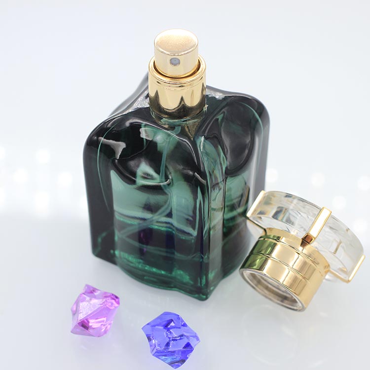 50ml 新款香水瓶噴涂顏色波浪方形香水瓶 配亞克力蓋子 配套出廠