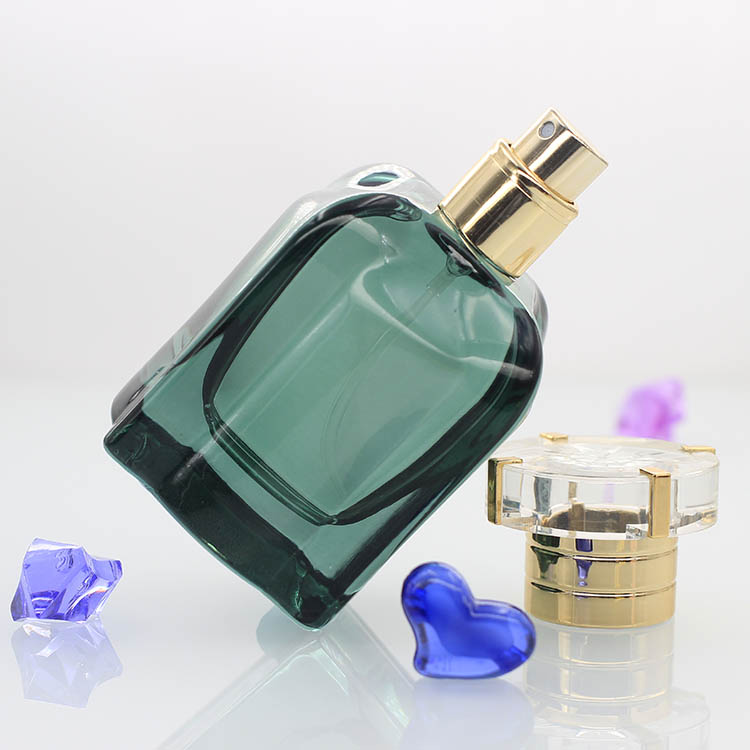 50ml 新款香水瓶噴涂顏色波浪方形香水瓶 配亞克力蓋子 配套出廠