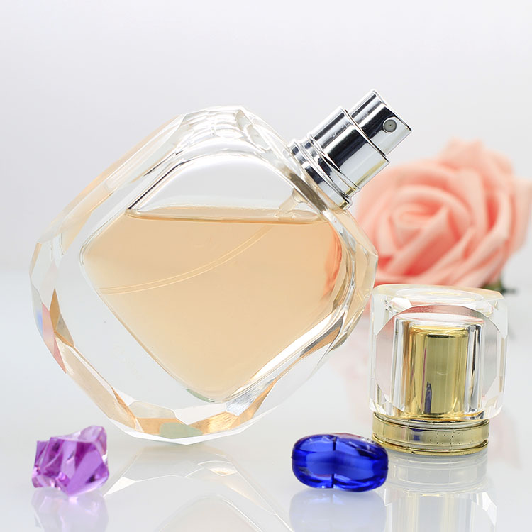 50ml 優質高透晶質料拋光香水瓶 水晶切面 配套高檔水晶蓋子沙林蓋子