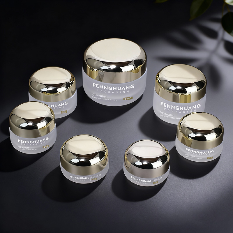 批發5-30g電鍍蓋眼霜面霜瓶50/100g玻璃面霜磨砂膏瓶護膚 品分裝瓶