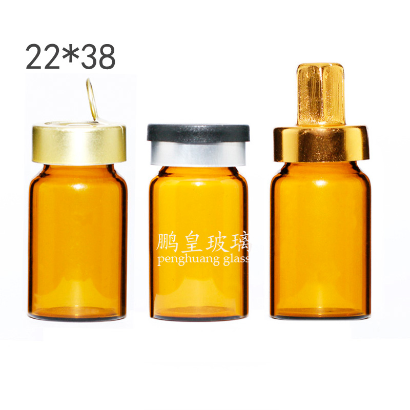 8ml 茶色卡口拉管瓶配八角高帽電化鋁蓋子