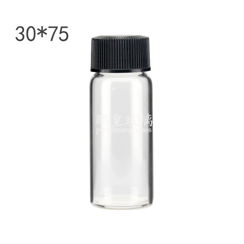 30ml 螺口透明管制配黑色塑料蓋