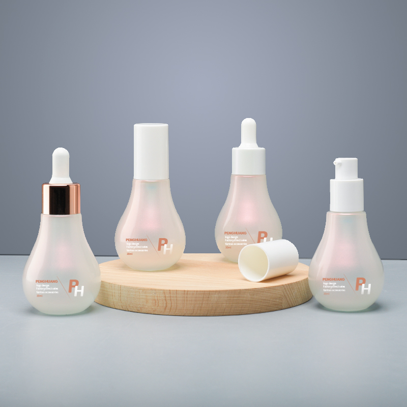 30ml灯泡精华液瓶压泵粉底液瓶胶头滴管瓶玻璃乳液瓶包材瓶子批发