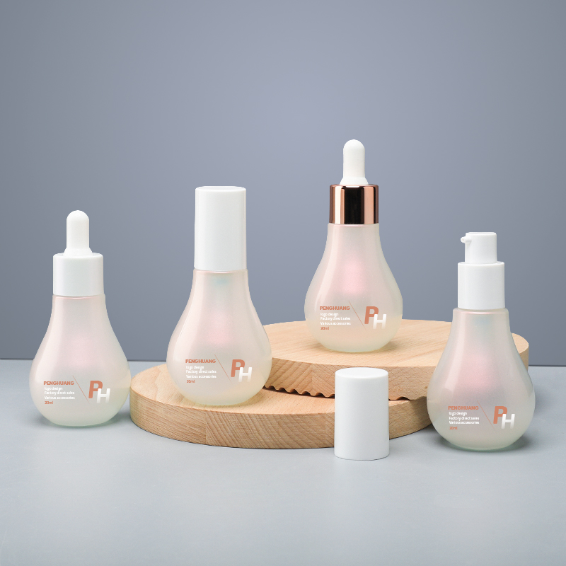 30ml灯泡精华液瓶压泵粉底液瓶胶头滴管瓶玻璃乳液瓶包材瓶子批发