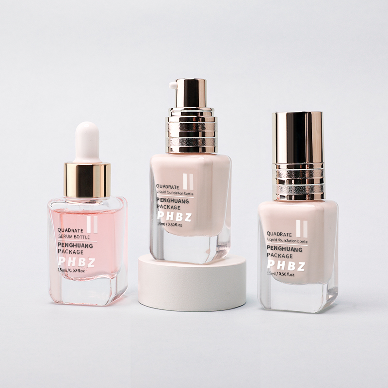 15ml粉底液分装瓶化妆品小样精华液滴管瓶透明方形精油瓶