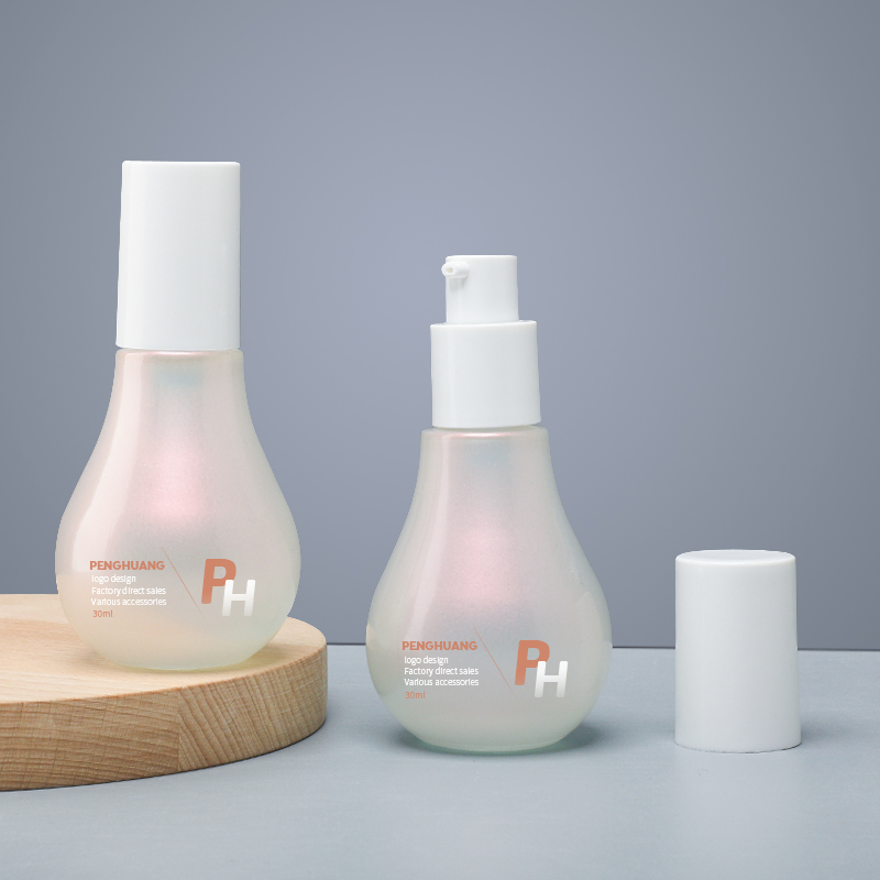 30ml灯泡精华液瓶压泵粉底液瓶胶头滴管瓶玻璃乳液瓶包材瓶子批发