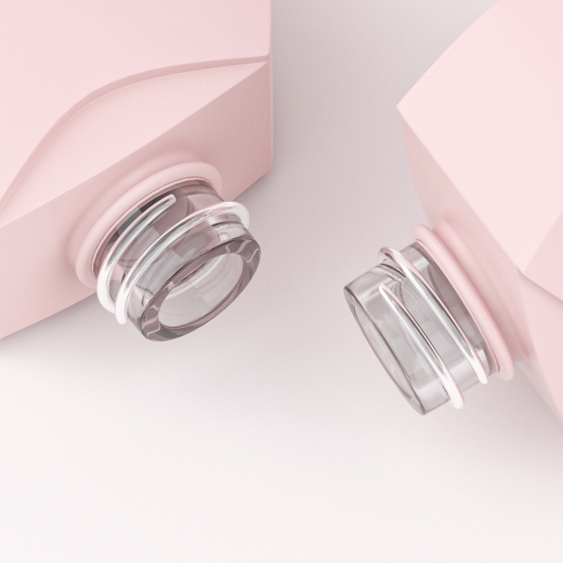 新款心型小蛮腰粉底液瓶 30ml玻璃乳液按压瓶粉色BB霜泵头瓶批发