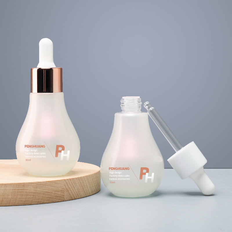 30ml灯泡精华液瓶压泵粉底液瓶胶头滴管瓶玻璃乳液瓶包材瓶子批发