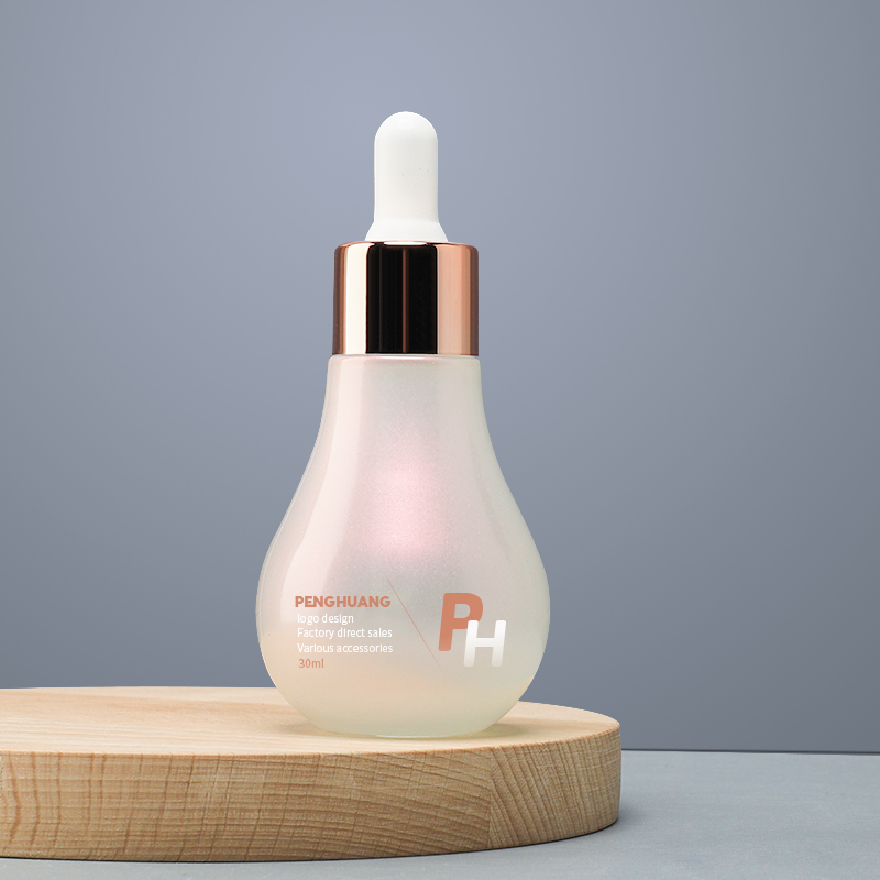 30ml灯泡精华液瓶压泵粉底液瓶胶头滴管瓶玻璃乳液瓶包材瓶子批发