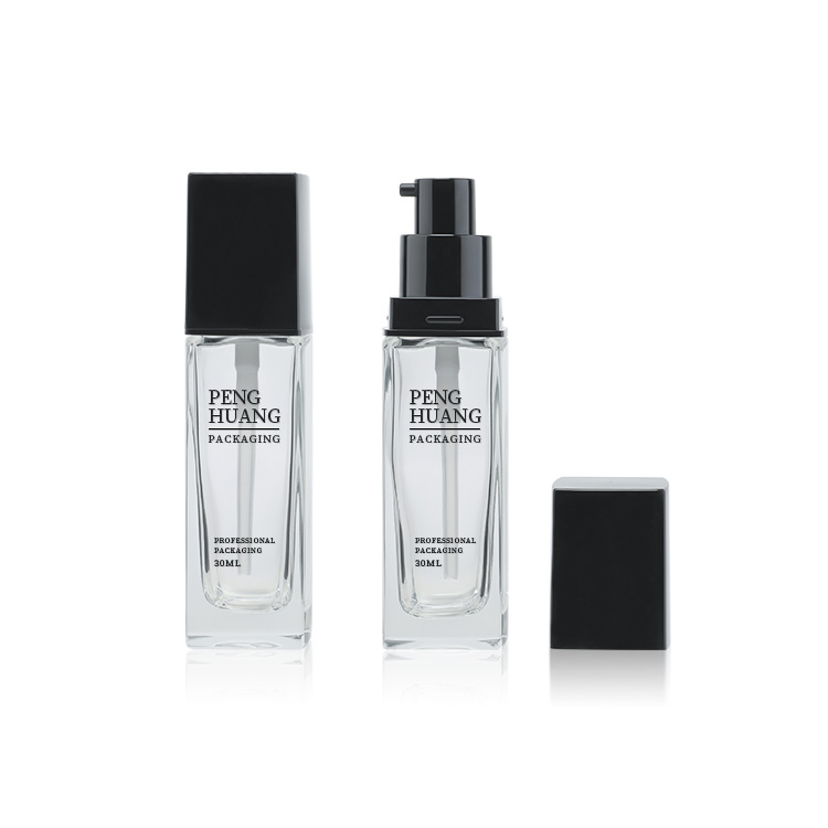 30ml方形粉底液瓶按壓泵玻璃乳液瓶BB霜瓶子粉底液瓶包材廠家批發