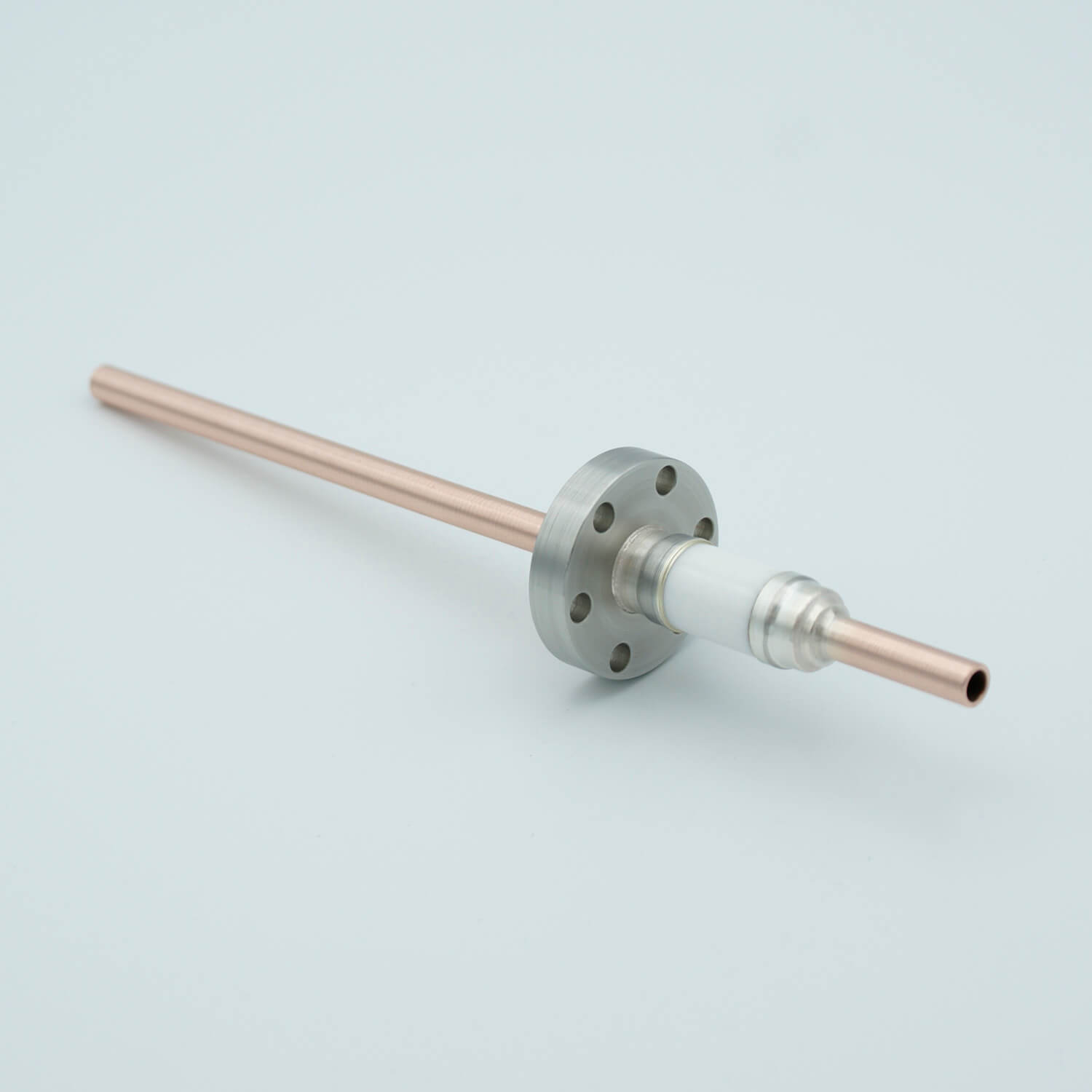 电源馈通，12，000 伏，1 管，0.25“ 铜导体，1.33” 扁平法兰