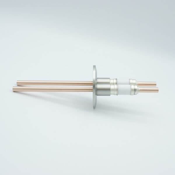 电源馈通件，12000 伏，2 管，0.25“ 铜导体，2.16” QF / KF 法兰