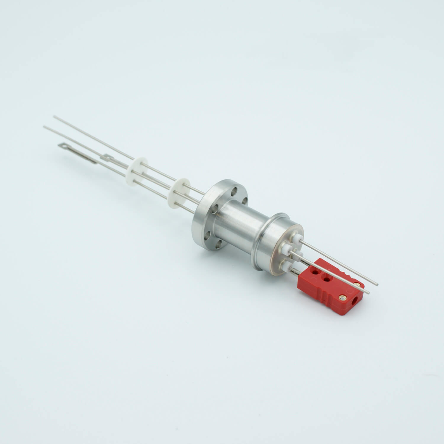 热电偶电源馈通，1 对 C 型，带微型 TC 连接器，1000 伏，5 安培，2 引脚，1.18“ QF / KF 法兰