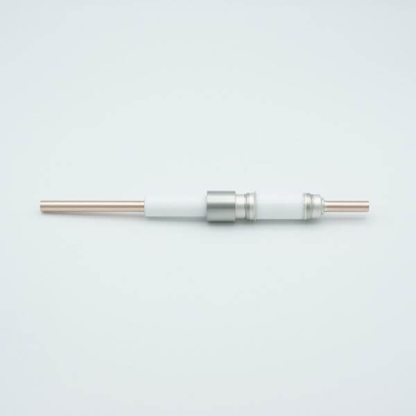 电源馈通，12，000 伏，180 安培，1 针，0.25“ 铜导体，0.684” 直径不锈钢焊接适配器