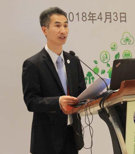 Mr. Lu Haifeng is delivering speech at the opening