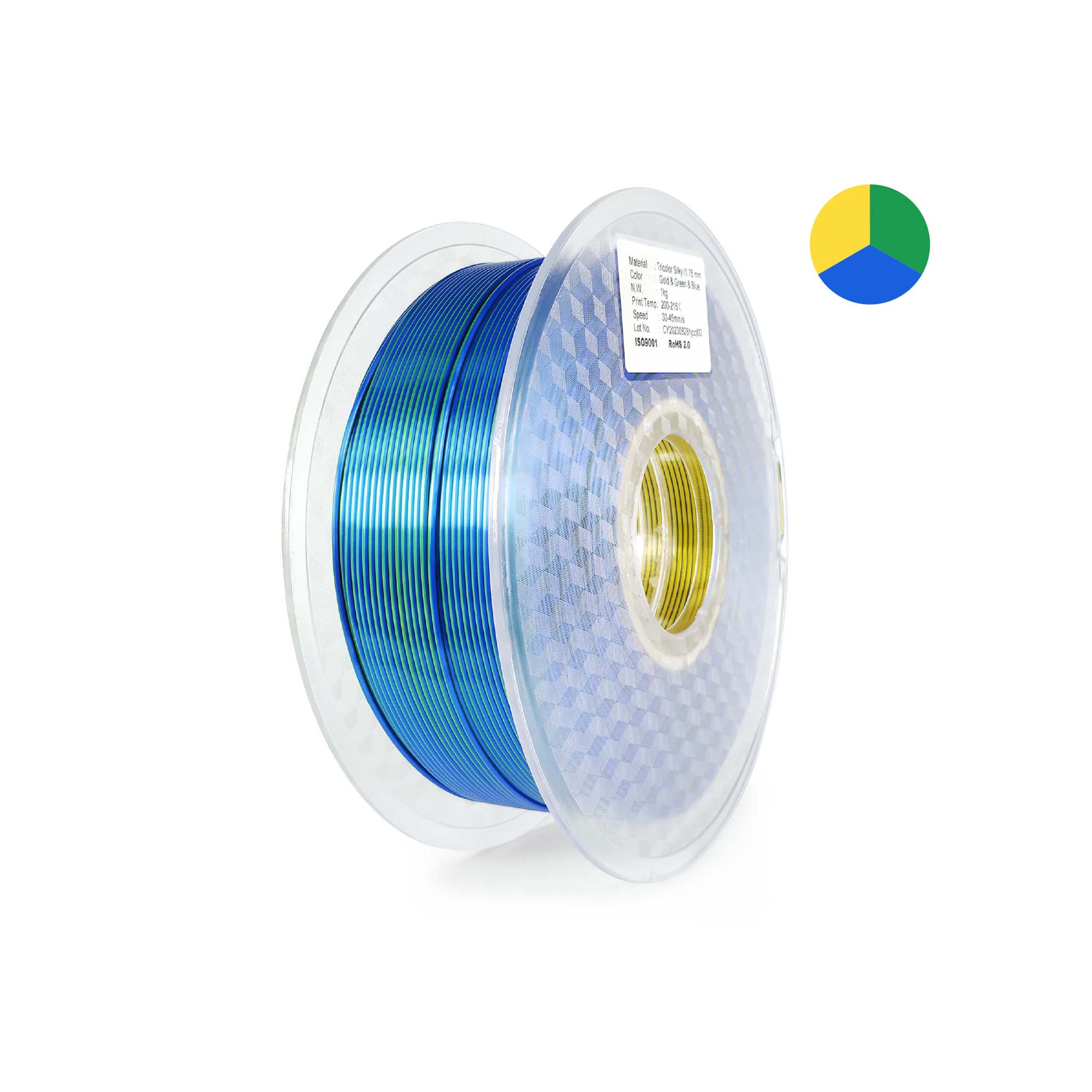 Tricolor Silky（Gold+Green+Blue）