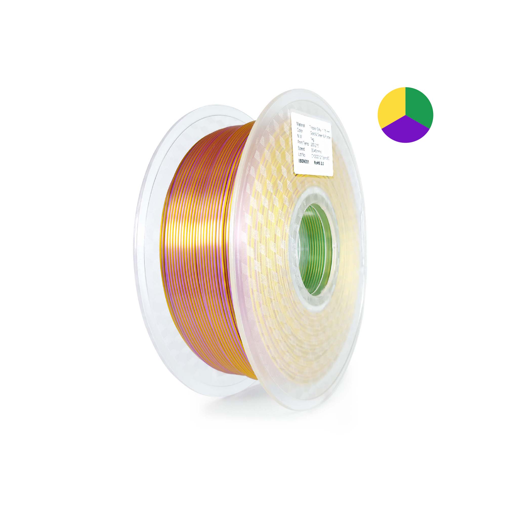 Tricolor Silky（Gold+Green+Purple）