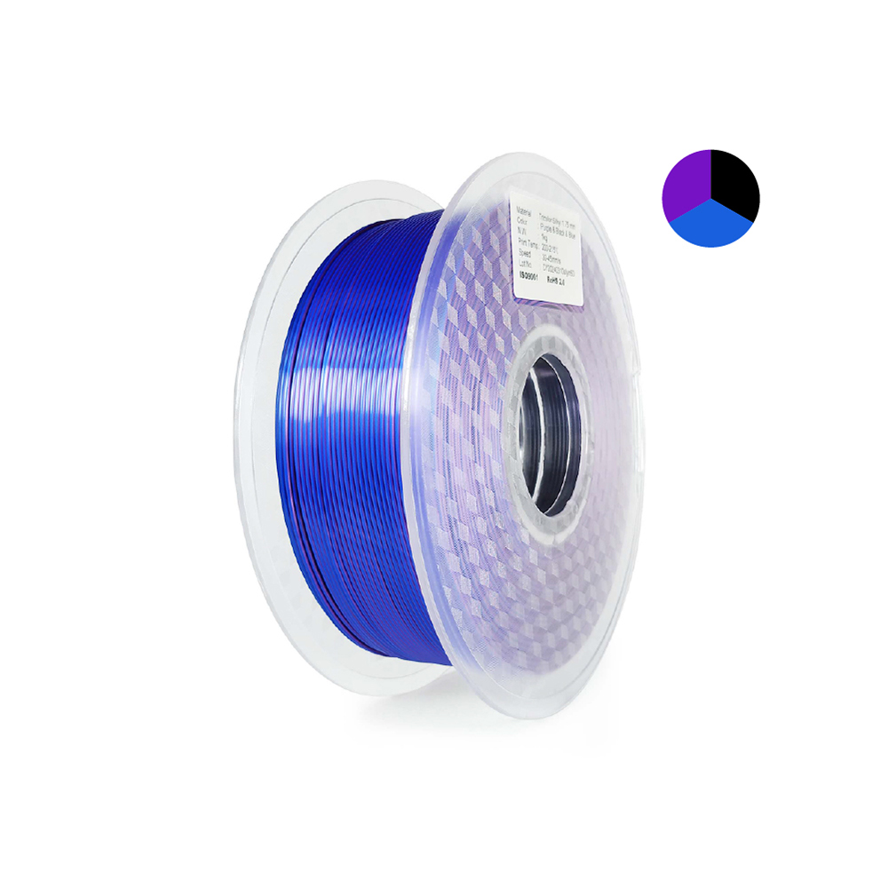 Tricolor Silky（Purple + Black + Blue）