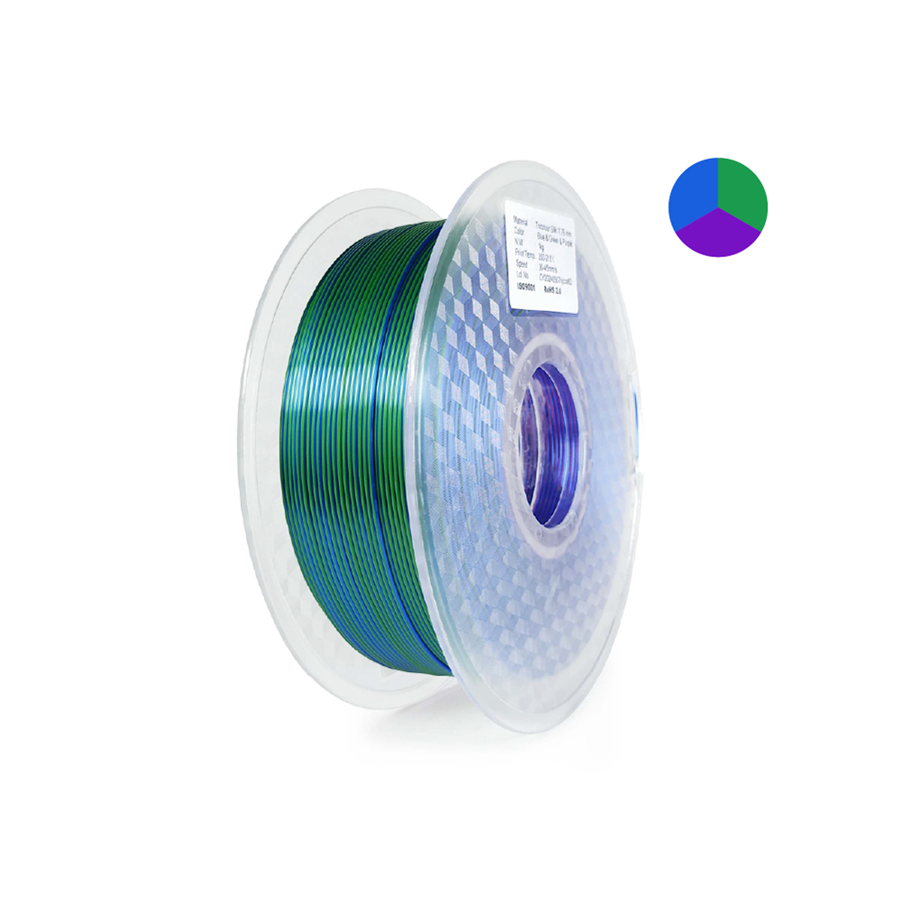 Tricolor Silky（Blue + Green + Purple）
