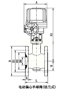 电动偏心半球阀_法兰式