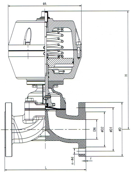 气动UPVC隔膜阀-尺寸图