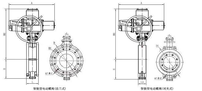 电动调节蝶阀_外形尺寸