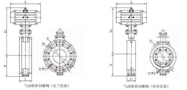 气动开关蝶阀_外形尺寸
