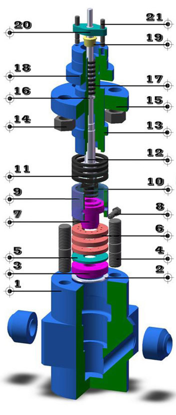 电动多级调节阀_零件图