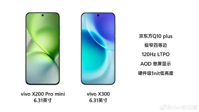 vivo X300 正式官宣，6.31 英寸小直屏机型
