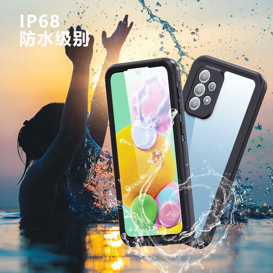 适用三星A33防水手机壳运动送外卖游泳潜水samsungA33四防保护壳