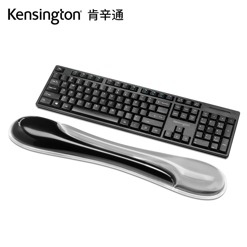 肯辛通Kensington 护腕鼠标垫 舒适人体工学鼠标垫护腕托家用办公游戏 K62395黑灰 键盘腕垫