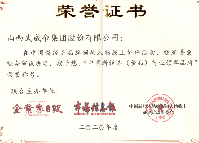 中国新经济（食品）行业领军品牌