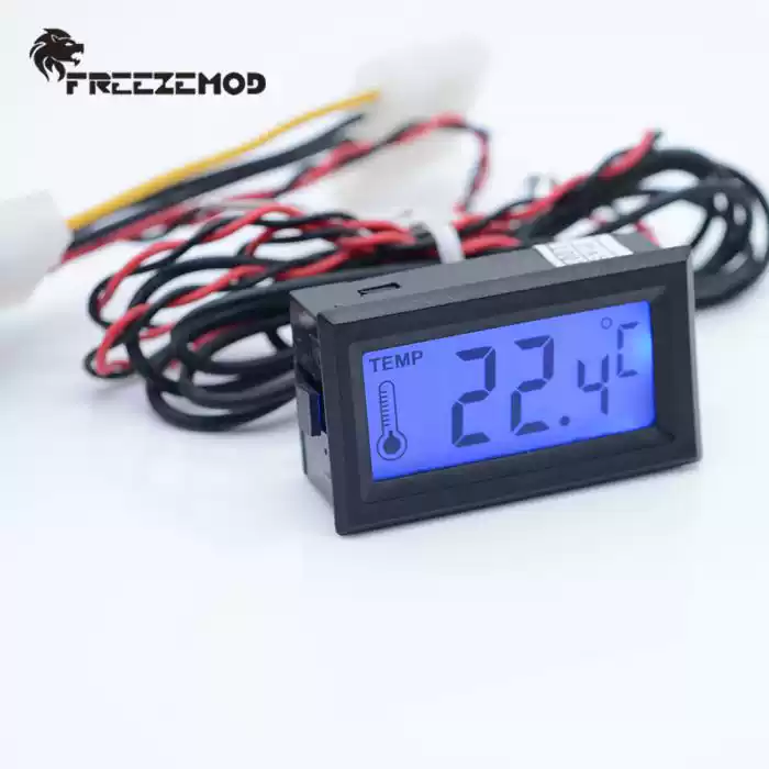 FREEZEMOD数字指针温度显示器电压5V-24V工业仪器配堵头透明支架