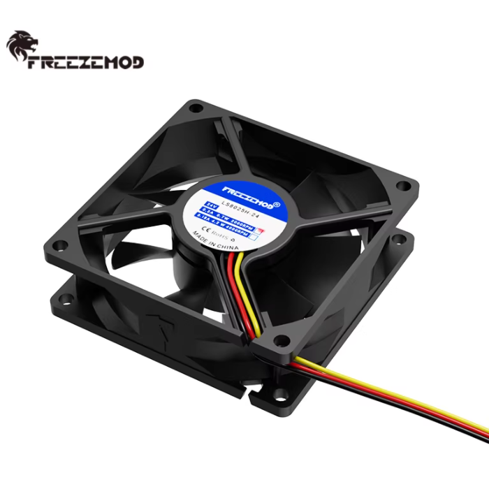 FREEZEMOD工业水冷散热风扇8cm双滚珠12-24V电压LS8025H转速4000