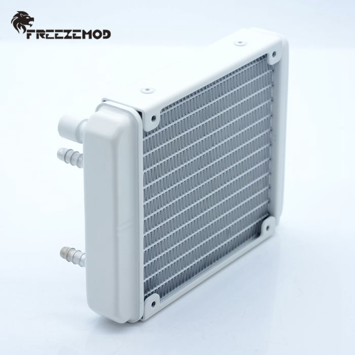 FREEZEMOD白色铝散热排12CM安装位带注水口钢琴漆表面SR-JZFS12