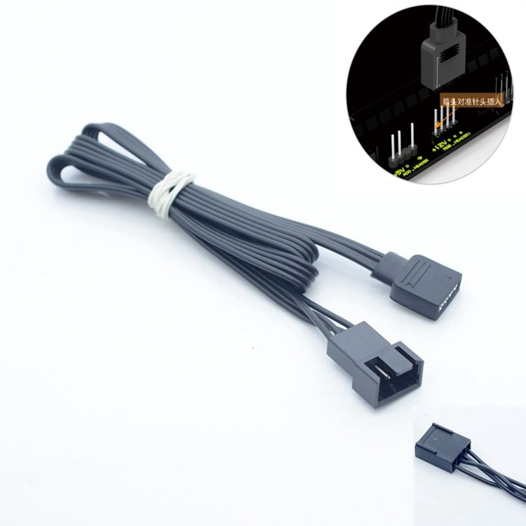 FREEZEMOD电脑机箱灯水冷头灯主板同步线RGB-5T主板12V七彩RGB