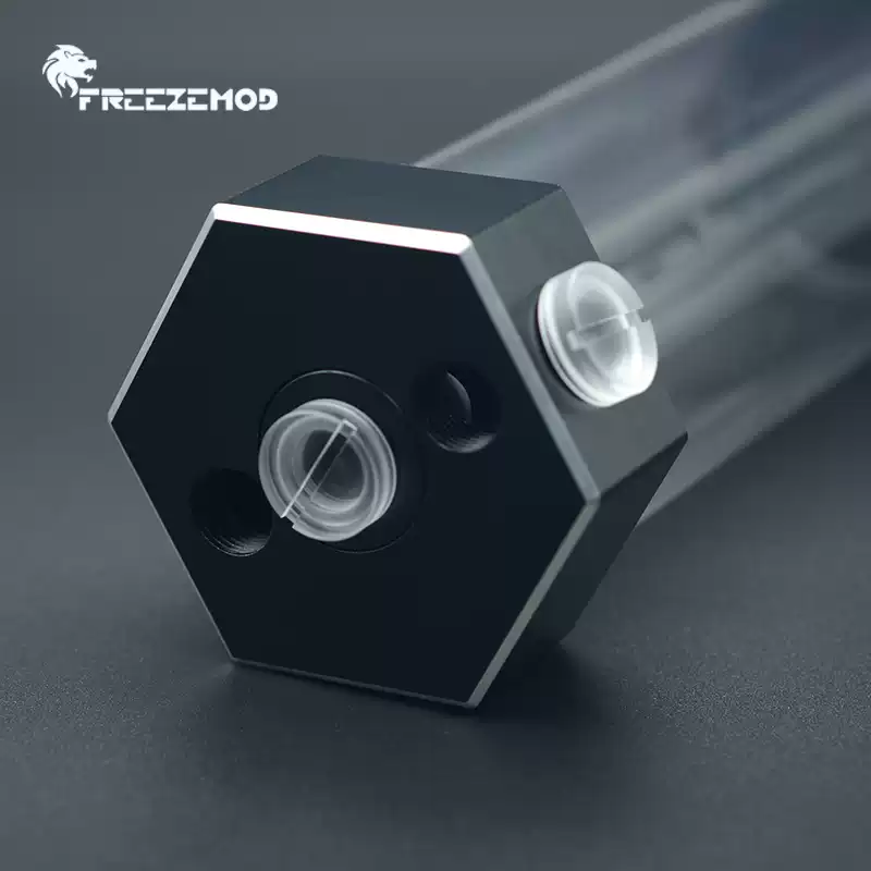 FREEZEMOD亚克力透明一字堵头HDT-PM1硬币型止水锁头