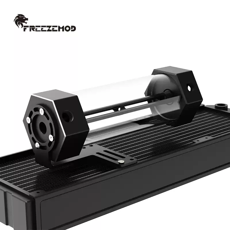FREEZEMOD电脑水冷玻璃水箱金属六边形侧孔调任意角度BL-LBX排泡